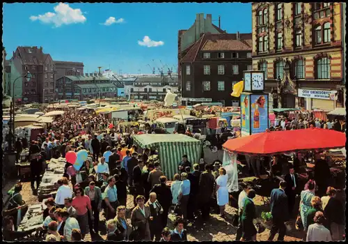 Ansichtskarte St. Pauli-Hamburg Fischmarkt 1970