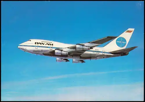 Ansichtskarte  Flugzeug Airplane Avion PAN AM BOEING 747 SP PANAM 1975