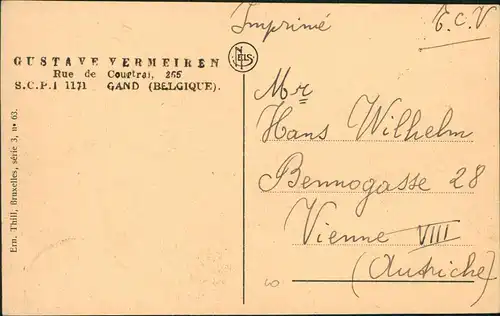 Postkaart Gent Ghent (Gand) Panorama pris du Château des Comtes 1910
