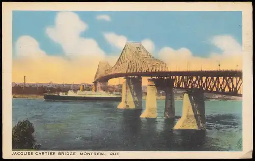 Postcard Montreal JACQUES CARTIER BRIDGE 1947