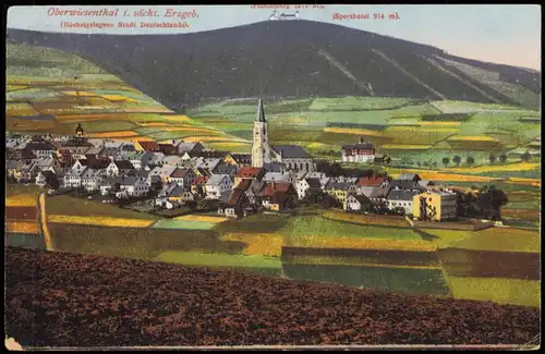Ansichtskarte Oberwiesenthal Panorama-Ansicht, sächsisches Erzgebirge 1920
