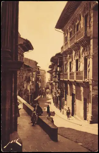 .Frankreich FONTARABIE (Espagne) La grande rue vue de l'Église 1920