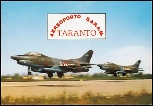 Cartoline Taranto Apulien AEREOPORTO Kampfflugzeuge Militär Avion 1985