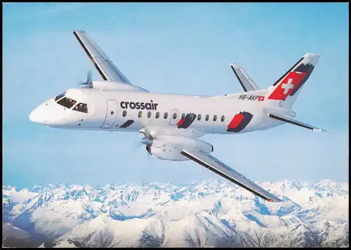 Ansichtskarte  Flugzeug Airplane Avion SAAB 340 Cityliner crossair 1992