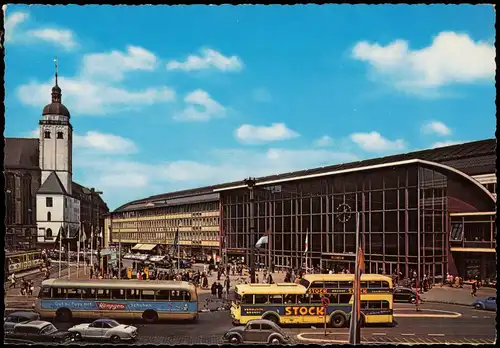 Ansichtskarte Köln Hauptbahnhof VW Käfer Bus 1978