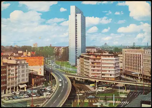 Ansichtskarte Düsseldorf Blick zur neuen Hochstraße 1966