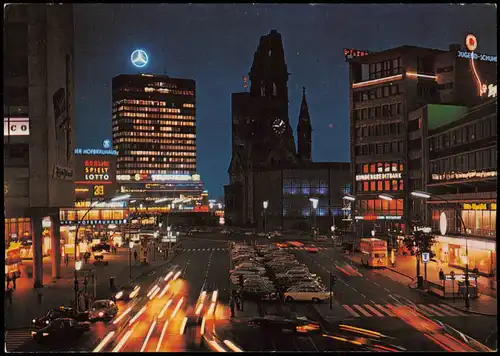 Charlottenburg-Berlin Kurfürstendamm Europa Center bei Nacht Leuchtreklame 1985