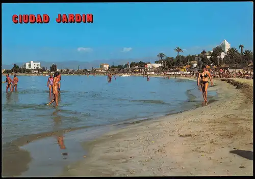 Postales Palma ( de Mallorca) CIUDAD JARDIN Strand Frauen 1981