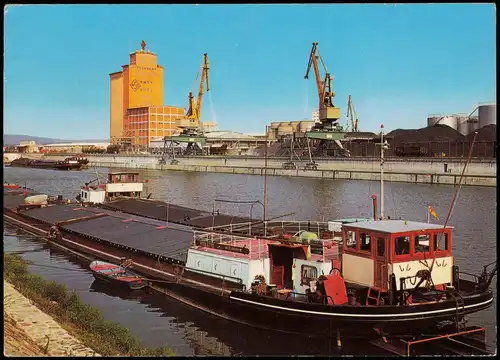 Ansichtskarte Bamberg Hafen, Kräne - Schlepper 1973