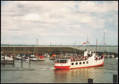 Ansichtskarte Dangast-Varel Dangaster Hafen, Boote und Fahrgastschiff 1980