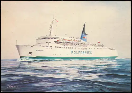 Postcard Kolberg Kołobrzeg POLNISCHE BALTIKSCHIFFFAHRT Polferries 1978