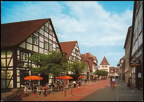 Holzminden Cafe Außensitz, Geschäfte, Mittlere Straße Fußgängerzone 1983