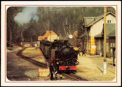 Schmalspurbahn Zittau - Oybin Jonsdorf Lok 99 im Bahnhof Kurort Oybin 1985