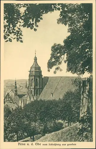 Ansichtskarte Pirna Blick vom Schlossberg 1928