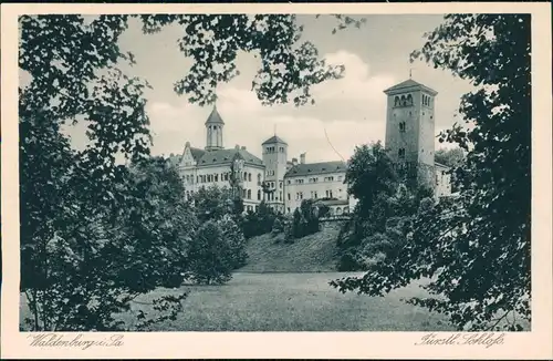 Ansichtskarte Waldenburg (Sachsen) Fürstliches Schloss 1928