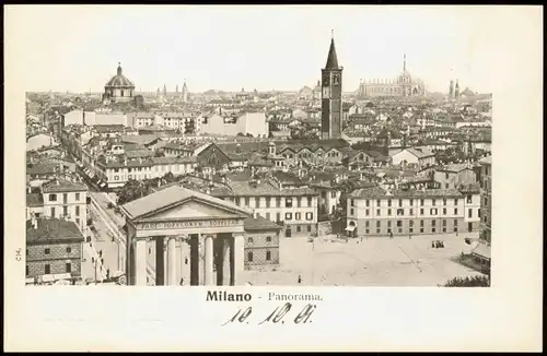 Cartoline Mailand Milano Panorama-Ansicht, Stadt-Ansicht 1901