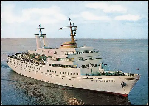 Schiffsfoto-AK Schiff Fähre Seebäderschiff "Wappen von Hamburg" 1970