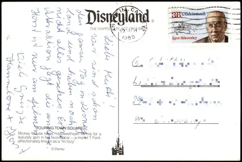 Anaheim Disneyland Mickey Mouse and Minnie, City Hall Building 1989