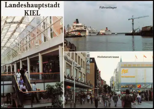 Ansichtskarte Kiel Sophienhof Holstenstrasse Fähranleger 1992