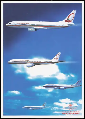 Ansichtskarte  Flugzeuge Airplanes Avions Royal Air Maroc 1990