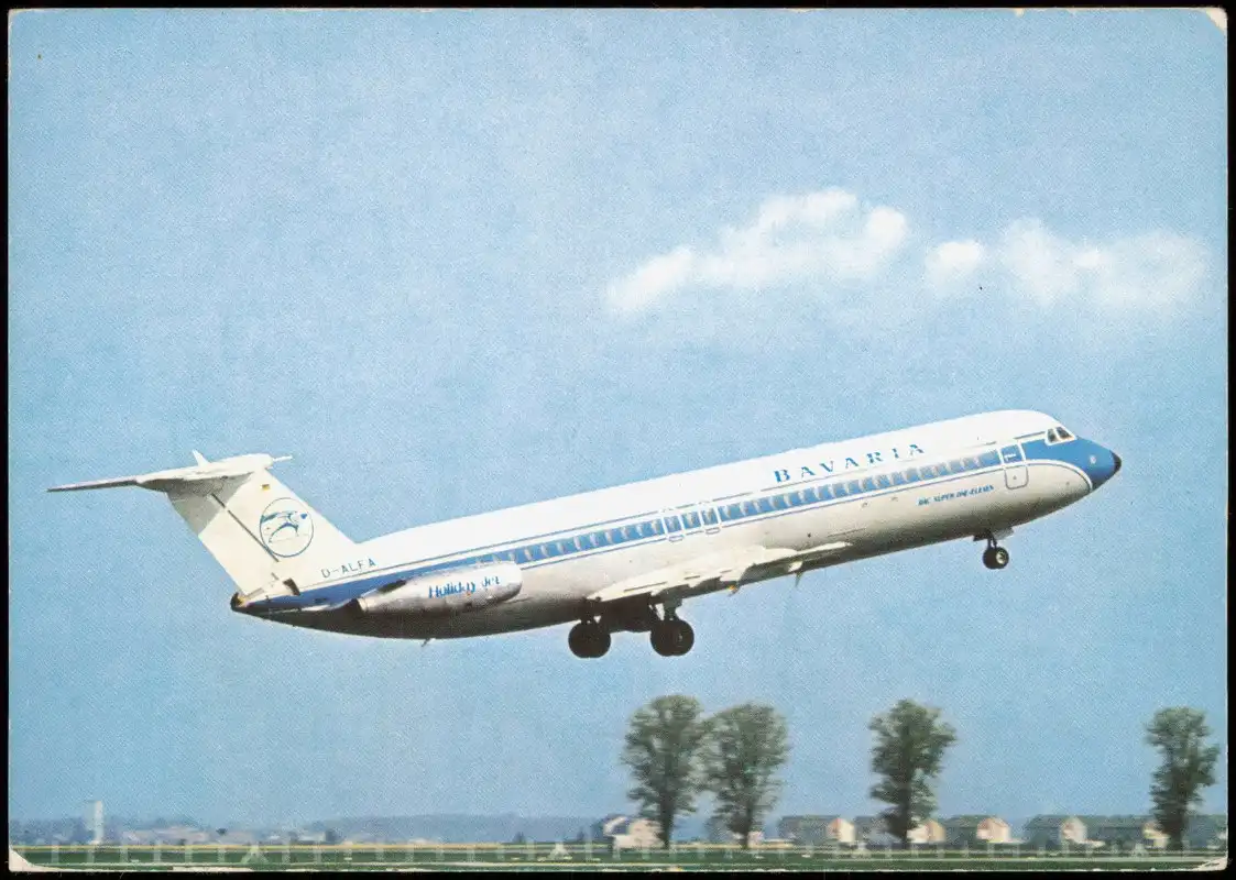 Flugzeug Airplane BAVARIA FLUGGESELLSCHAFT BAC SUPER ONE-ELEVEN Holiday Jet 1970