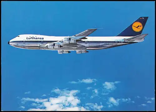 Ansichtskarte  Flugzeug Airplane Avion Lufthansa Boeing Jet 747 1987