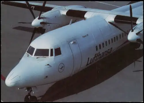 Ansichtskarte  Flugzeug Airplane Avion Lufthansa Fokker 50 1990