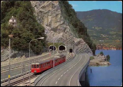 Ansichtskarte Stansstad Acheregg-Brücke und Luzern-Stans-Engelberg-Bahn 1981