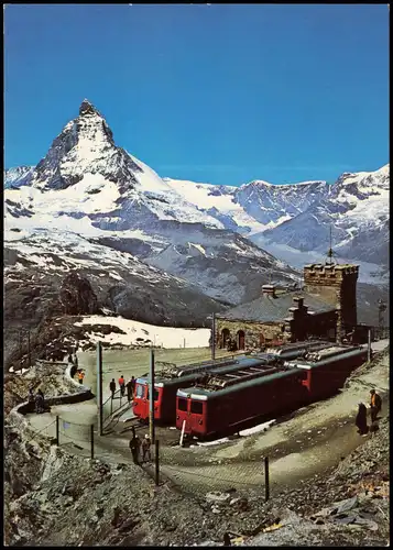 Zermatt Umlandansicht Zermatt Gornergrat mit Matterhorn 4478 m 1980