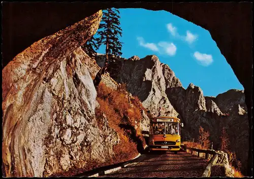 Berchtesgaden Bus passiert die Kehlsteinstraße mit Hohem Göll 1975