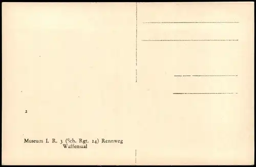 Ansichtskarte Wien Museum I. R. 3 (Sch. Rgt. 24) Rennweg Waffensaal 1930