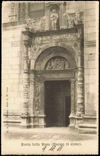 Cartoline Como Porta della Rana (Duomo di Como) 1901