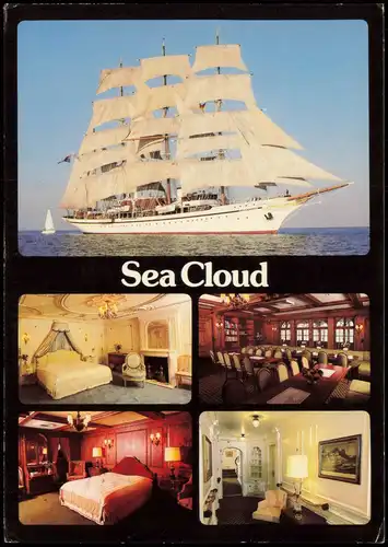 Segelschiff Schiff SY "Sea Cloud" Mehrbildkarte mit Innenansichten 1982