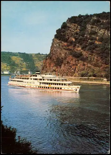 Ansichtskarte Sankt Goar M. S. Loreley Rheinschiff an der Loreley 1988