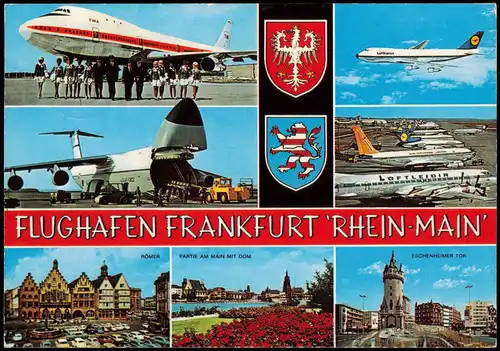 Ansichtskarte Flughafen-Frankfurt am Main Flughafen MB Flugzeuge 1970