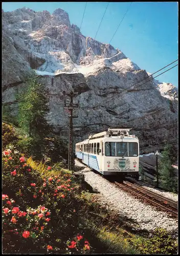 Grainau Bayer. Zugspitzbahn Zahnradbahn mit Zugspitze - Wettersteingebirge 1988