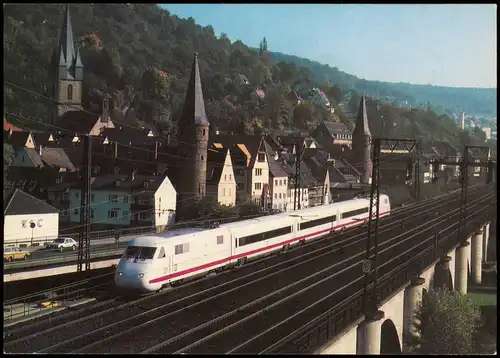 Schnellst-Triebwagenzug ICE (Baureihe 410/810) bei Gemünden am Main 1985