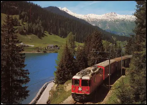 Ansichtskarte Davos Rhätische Bahn am Davoser See 1990