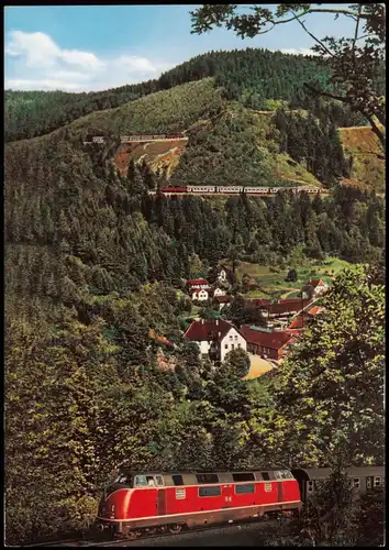Triberg im Schwarzwald Dreibahnlinie beim Bachjörg Schwarzwaldbahn 1978