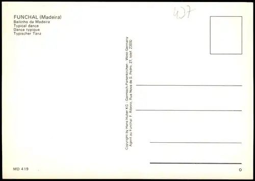 Funchal Typical Madeira Bailinho dal Typischer Tanz FUNCHAL (Madeira) 1980