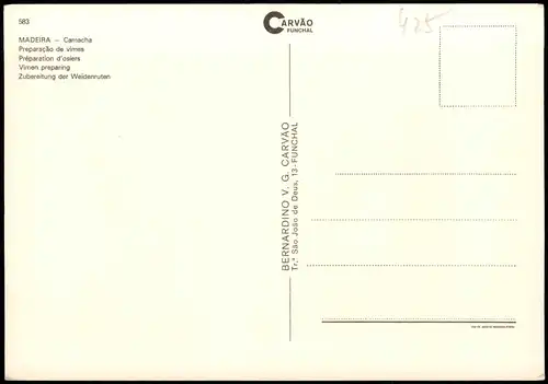 Funchal MADEIRA Camacha Preparação de vimes Préparation d'osiers 1980