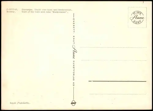 Stavanger Luftaufnahme (Aerial View) Utsikt over byen med Bredevannet. 1975