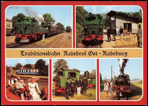 Eisenbahn Lokomotive   Radeburg, Haltepunkt Weißes Roß  Fahrgästen 1986