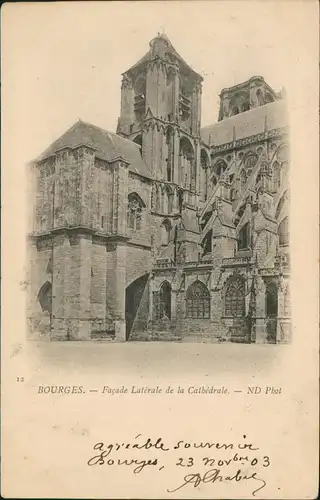 CPA Bourges Façade Latérale de la Cathédrale. 1903