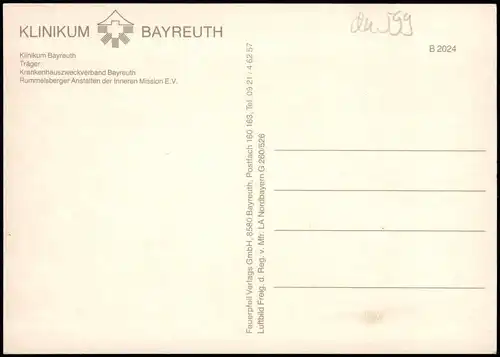 Ansichtskarte Bayreuth Luftbild Klinikum 1982