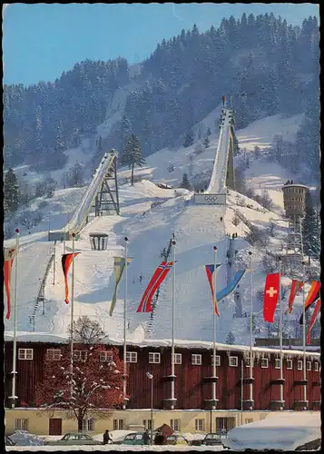 Ansichtskarte Garmisch-Partenkirchen Olympia Skistation und Sprungschanze 1978