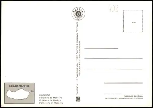 Funchal ILHA DA MADEIRA Folclore da Madeira Folklore de Madère 1990