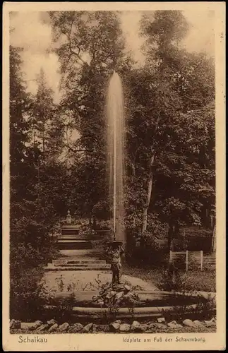 Postcard Schalkau Skałka Idaplatz am Fuß der Schaumburg. 1926