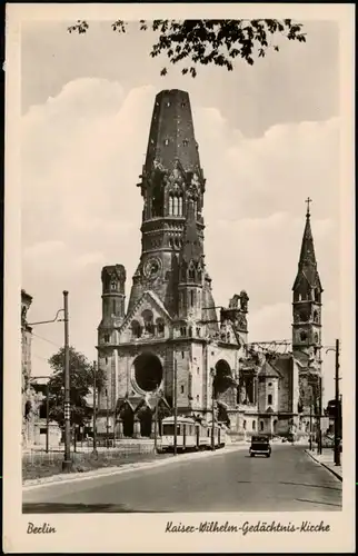 Charlottenburg-Berlin zerstörte Gedächtniskirche, Straßenbahn 1951