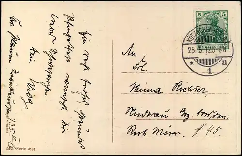 Ansichtskarte  Glückwunsch: Pfingsten Birken Frau und Gänse 1912 Prägekarte